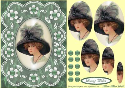 Vintage Beauty 'n Lace A5 Pyramid Card Front