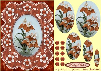 Red Orchids 'n Lace A5 Pyramid Card Front