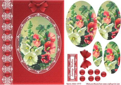 Trumpets 'n Lace Needlepoint Pyramid Card Front