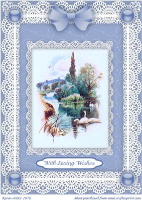 Swan Lake 'n Lace A4 Card Front