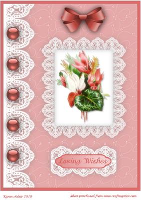 Tropical Flowers 'n Lace A4 Card Front