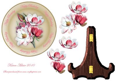 Magnolia Plate Card Step by Step and Stand