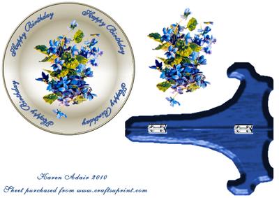 Forget Me Nots Plate Card Step by Step and Stand