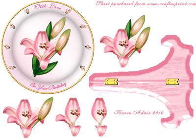 Lily Plate Sheet N Stand with Step by Step
