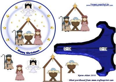 Children's Nativity Plate Card & Stand Step by Step