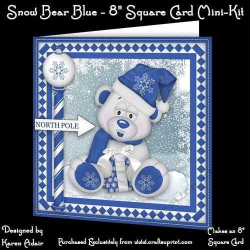 Snow Bear Blue - Square Card Mini-Kit