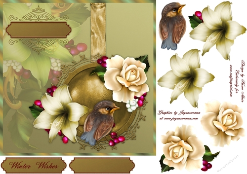 Winter Blooms Card Front with Step by Step