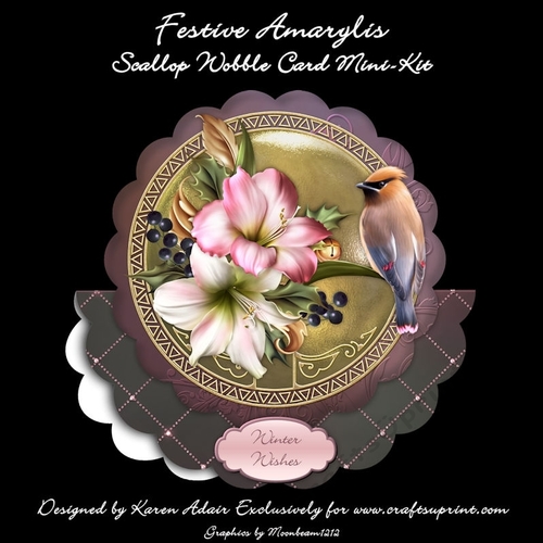 Festive Amaryllis Scallop Wobble Card Mini-Kit