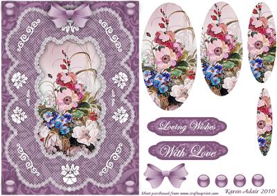 Beautiful Bouquet 'n Lace A5 Pyramid Card Front