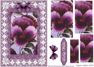 Perfect Pansy 'n Lace A5 Pyramid Card Front