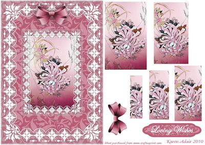 Honeysuckle 'n Lace Spiral Pyramid A5 Card Front