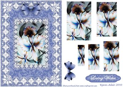 Blooms in Blue 'n Lace A5 Pyramid Card Front