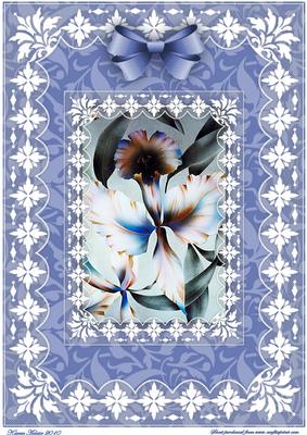 Beautifukl Blooms in Blue 'n Lace A4 Card Front