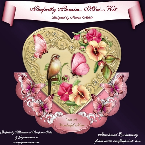 Perfectly Pansies - Scallop Shaped Wobble Card Mini-Kit