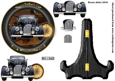 Vintage Car 3D Step by Step Plate Card