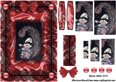 Flowers, Feather 'n Lace A5 Pyramid Card Front