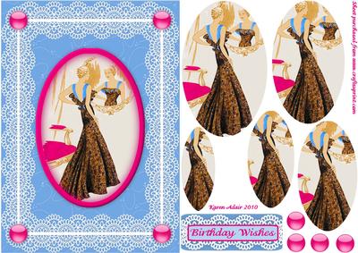 Bright & Beautiful 'n Lace A5 Pyramid Crad Front