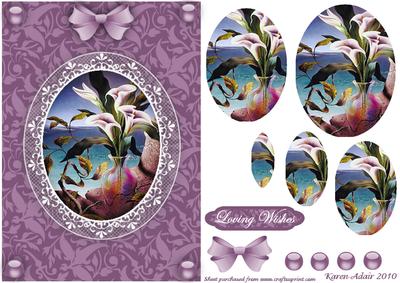Fantasy Lilys 'n Lace A5 Pyramid Card Front
