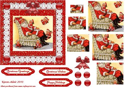 Santa Babies 'n Lace Square Pyramid Card Front