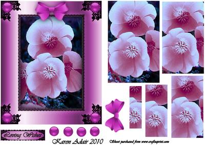 Fabulous Flowers 'n Lace Pyramid Card Front