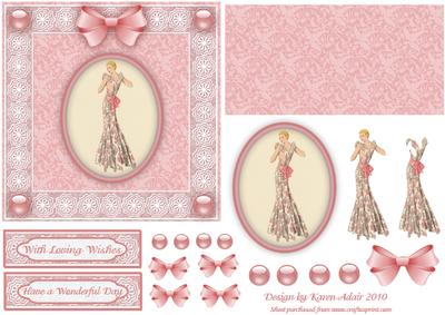Art Deco Lady 'n Lace Easel Card with Step by Step