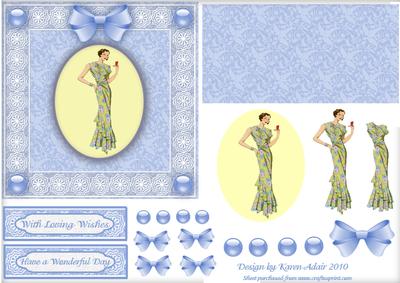 Art Deco Lady 'n Lace Easel Card with Step by Step 2