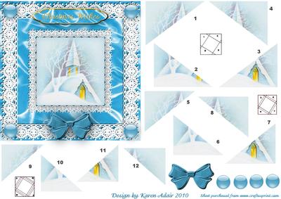 Snowy Christmas Church 'n Lace Spiral Tunnel Card