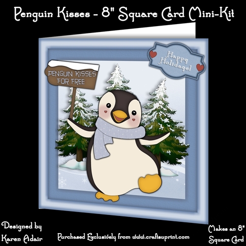 Penguin Kisses 8 Square Card Mini-Kit