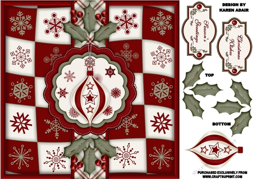 Christmas Bauble Square Card & Step by Step