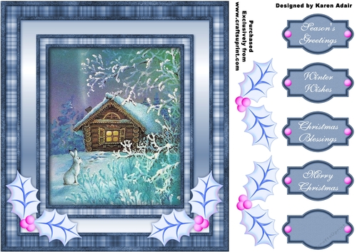 Wistful Winter Square Card Front with Step by Step
