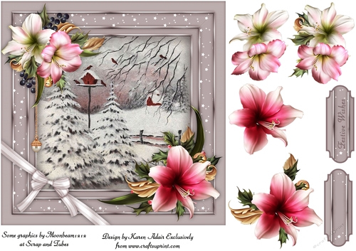 Festive Flowers Card Front with Step by Step
