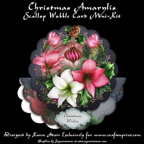 Christmas Amaryllis Scallop Shaped Wobble Card Mini-Kit