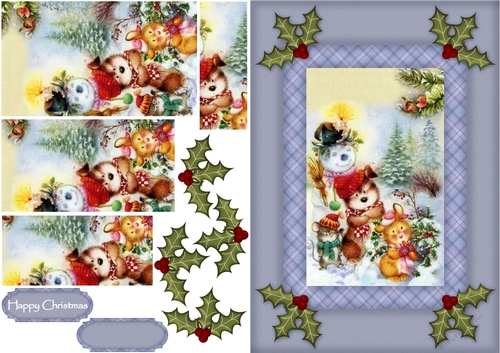 Festive Family Pyramid Card Front