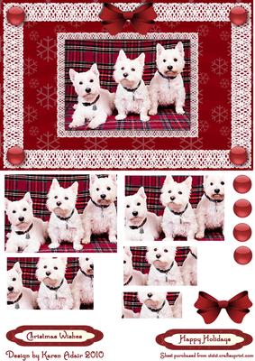 Terrier-ific Christmas Pyramid 'n Lace Card Front