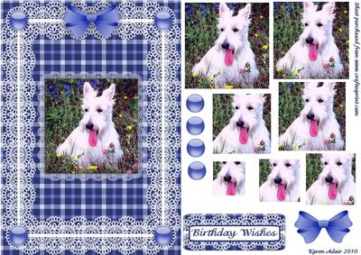 Scottie 'n Lace A5 Pyramid Card Front
