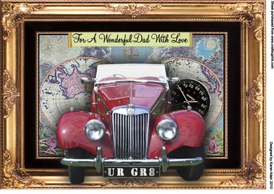 Vintage Red Mg A4 Card Front