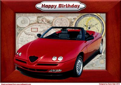 Back to the Future Red Car A4 Card Front