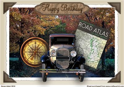 Vintage Car A4 Card Front