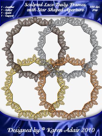 Sculpted Lace Doilys with Star Shaped Aperture