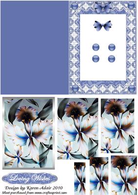 Blooms in Blue Aperture Card with Pyramid