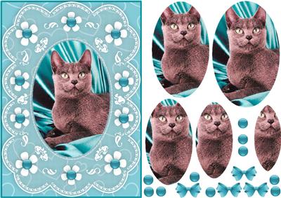 Kute Kitty 'n Lace 2 - A5 Pyramid Card Front