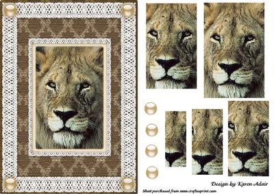 Celtic Lion 'n Lace A5 Pyramid Card Front