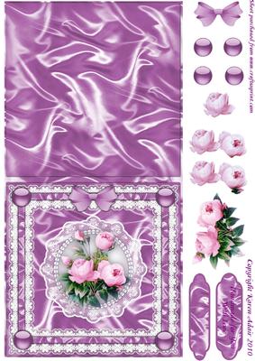 Satin, Pearls, Ribbon 'n Lace Cut & Fold Quick Card 3