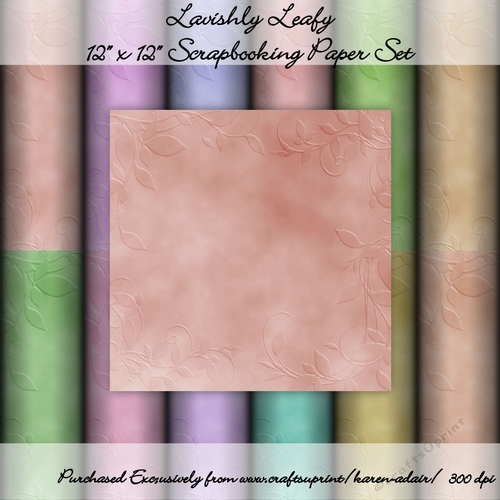 Lavishly Leafy Scrapbooking Paper Set