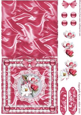 Satin, Pearls, Ribbon 'n Lace Cut & Fold Quick Card 4