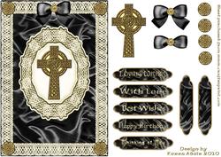 Celtic Cross, Satin 'n Lace 2 A5 Step by Step Card Front