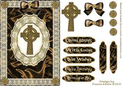 Celtic Cross, Satin 'n Lace 3 A5 Step by Step Card Front