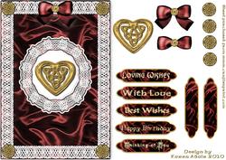Celtic Heart, Satin 'n Lace A5 Step by Step Card Front