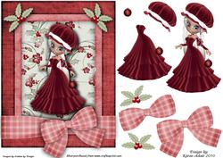 Little Miss Santa Claus A5 Step by Step Card Front