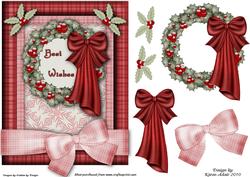 Christmas Wreath A5 Step by Step Card Front